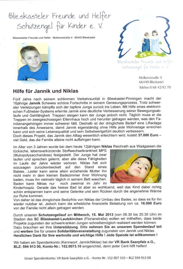 Hilfe für Jannik und Niklas